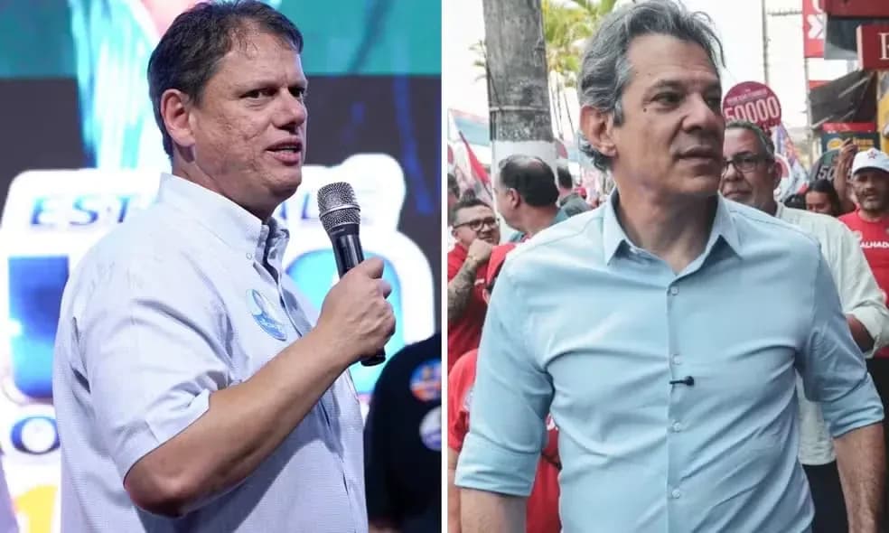 Tarcísio de Freitas e Fernando Haddad em montagem publicada pela fonte.